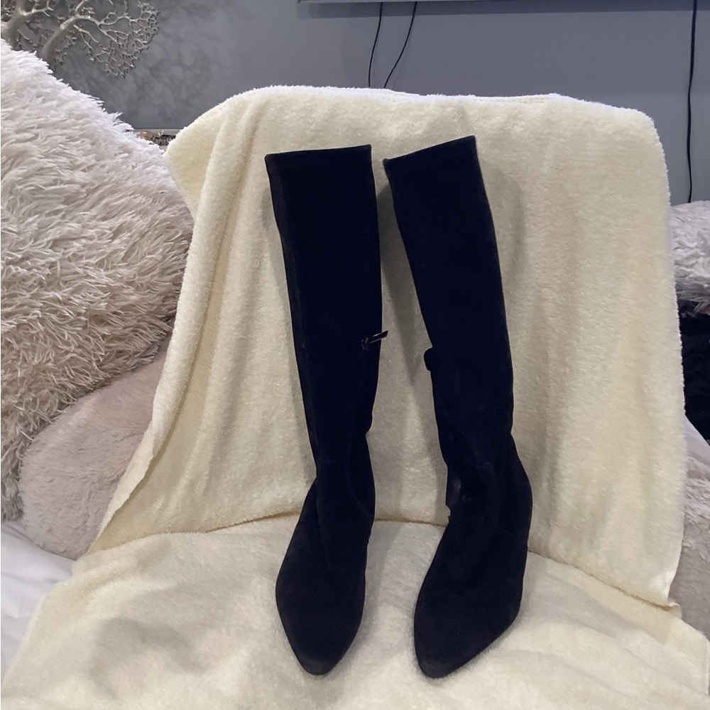 Aquatalia Black Suede Over-the-Knee Boots